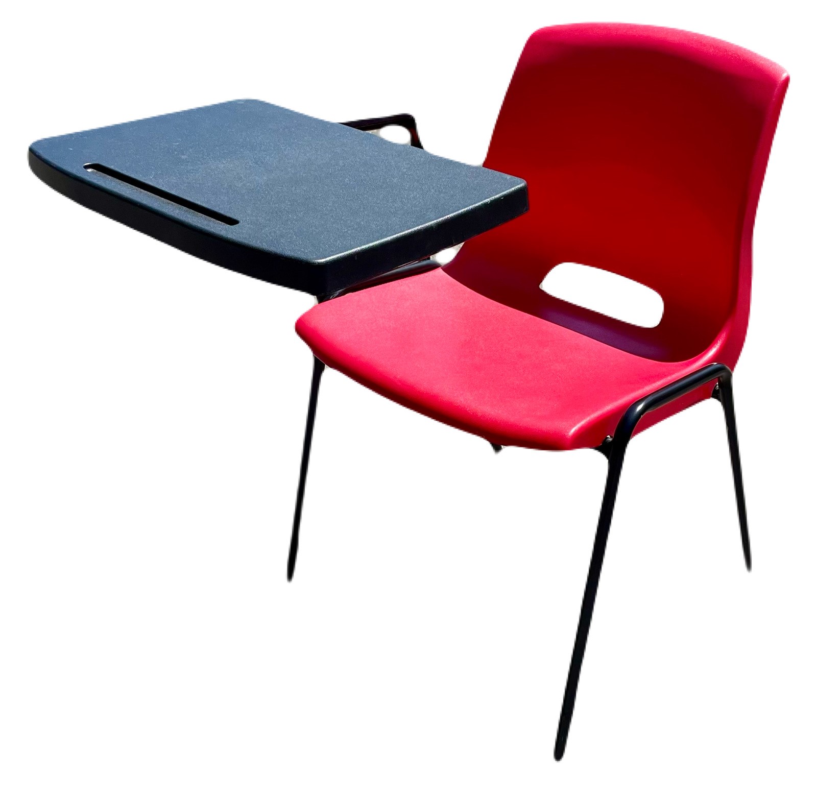 Red Chair with arm tablet